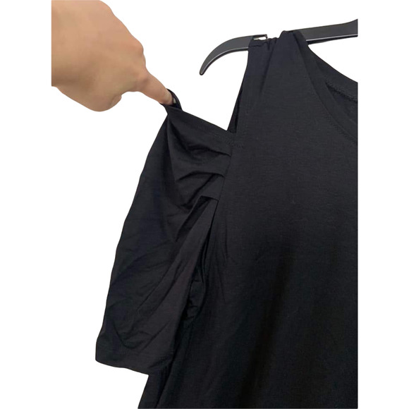 1.STATE Heritage Bloom Rich Black Cold Shoulder Top Size XL NEW - Picture 2 of 6